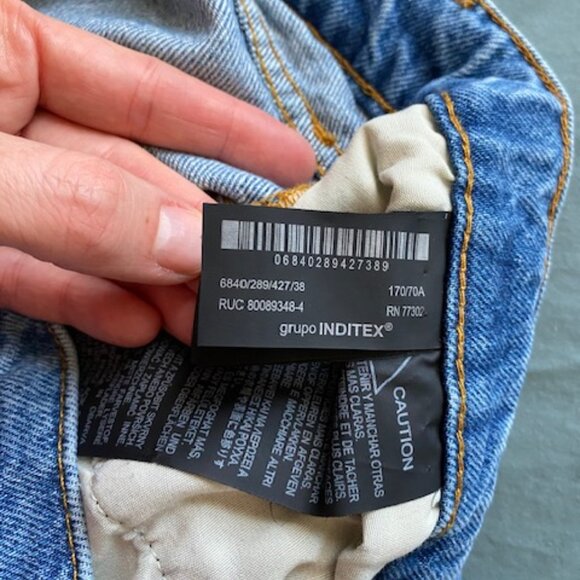 ZW ZARA WOMAN JEANS Washed effect Denim Button Fly RN 77302 - Picture 6 of 6